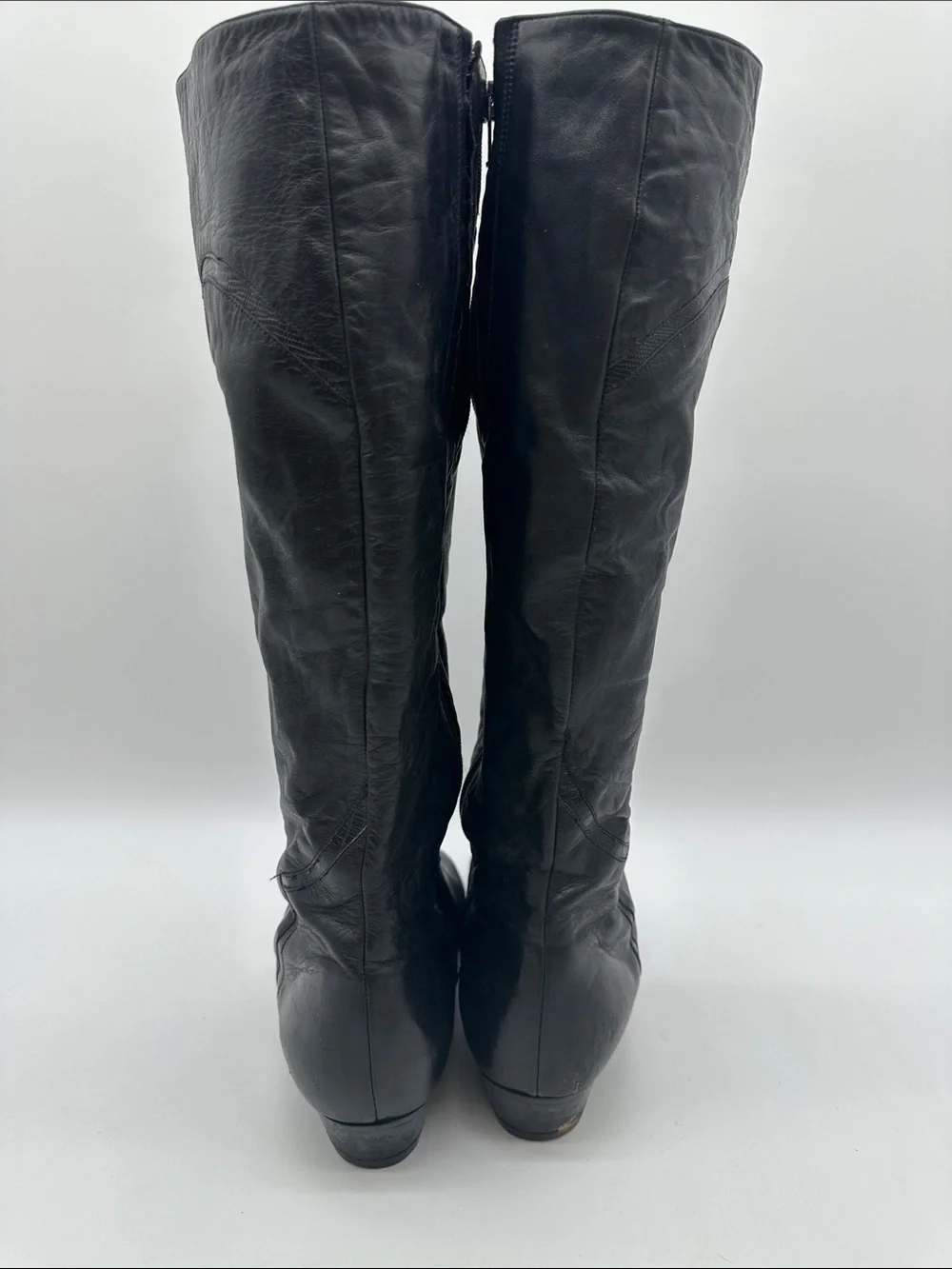 Vintage Black Leather Western Boots